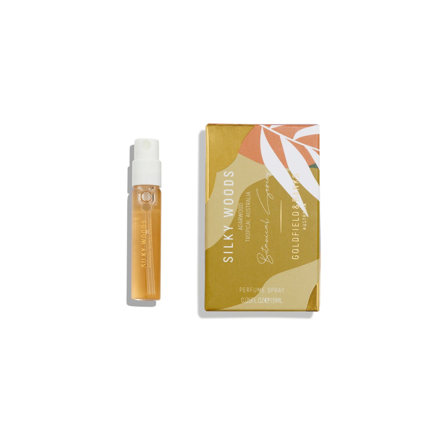 Goldfield and Banks Silky Woods 2 ml parfümminta – hivatalos niche illatminta Ausztráliából, uniszex illat luxusos fás jegyekkel.