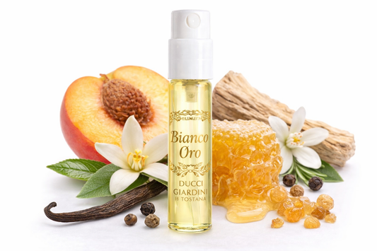 képe a Giardini di Toscana Bianco Oro hivatalos parfüm minta 2ml 0,06 fl oz.