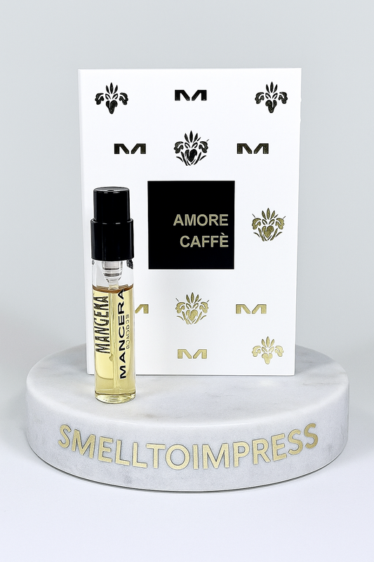MANCERA Amore Caffe Eau de Parfum 0,06 fl. oz. 2 ml hivatalos parfümminta a smelltoimpress márvány tartón