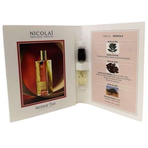 Nicolai Incense Oud parfüm hivatalos minták 1,8 ml 0,07 oz.