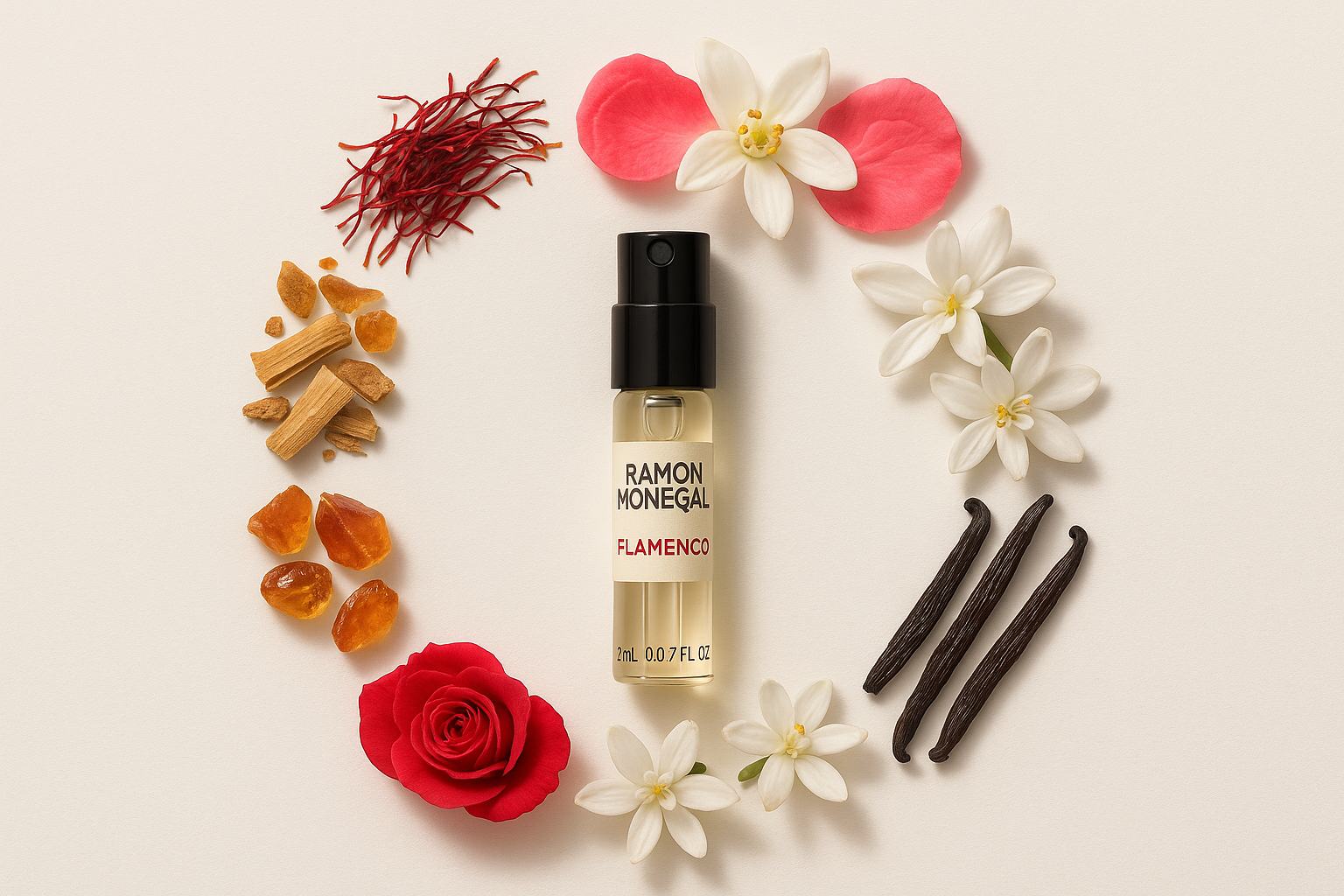 Ramon Monegal Flamenco hivatalos parfüm minta 2 ml 0,06 fl. oz. parfüm teszter